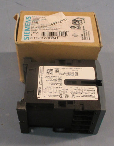 Siemens 3RT2017-1BB41 Contactor 24 VDC 12 A 400 V 5.5 kW 3 PH