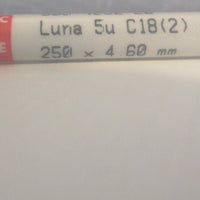 Phenomenex 00G4252E0 Liquid Chromatography Column Luna 5u C18 250x4.60mm