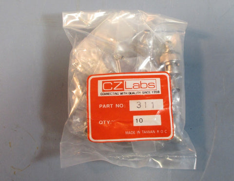Bag 10 CZ Labs Part: 311 RF Crimp Type Connector for RG59 & RG62 20 Ga Pin New