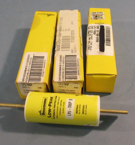 Lot of (3) Bussmann LPJ-70SP 70 Amp Fuse Class J Low Peak 600V