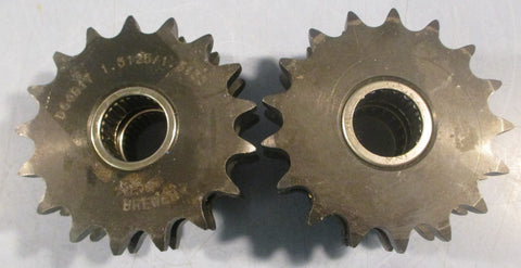 Brewer D50B17 Idler Sprocket 1" Bore 2Row 17 Teeth Per Row 13/4" W (Lot of 2)