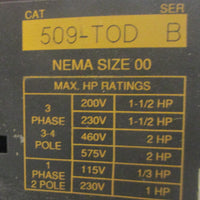 Allen Bradley 509TOD Full Voltage Starter 3 Phase 600VAC Max 9A Max