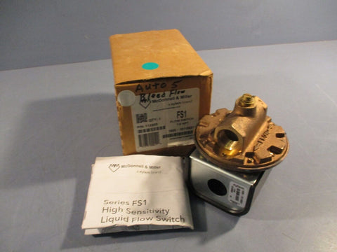 McDonnell & Miller FS1 High Sensitivity Liquid Flow Switch 1/2 NPT P/N 113200