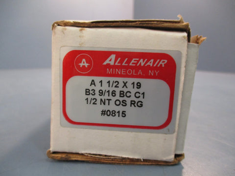ALLENAIR A 1 1/2x19 B3 9/16 BC C1 1/2 NT OS RG #0815 SINGLE ACTING AIR CYLINDER