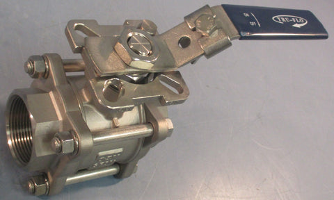 Tru-Flo QSM CF8M Stainless Steel Ball Valve 1-1/2" NPT 1000WOG Threaded