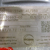 Stober Drives Inc. C002G0155MR140/050 3/4" Shaft Gear Reducer 112 Output RPM