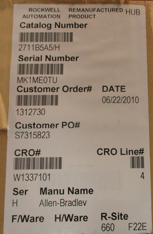Allen Bradley 2711-B5A5X Ser H Panelview 550 Rev D FRN 4.46 110-240 VAC