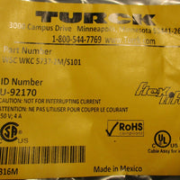 Turck WSC WKC 57372M/S101 Mini Fast Cordset IDN U92170 2 Meters Long Lot of 4