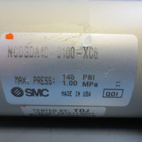 SMC NCDGDA400100XC6 Air Cylinder Double Acting 1 1/2" Bore 1" Stroke