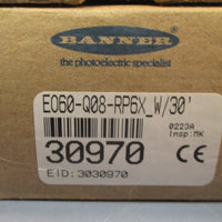 Banner EO60-Q08-RP6X Sensor Receiver w/ 30' Cable 4 Wire Connection NIB