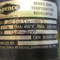 Spence Engineering 2030TGNQJ Valve Regulator 11/2" 070013200 120200 Range