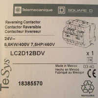 Telemecanique Square D LC2D12BDV Reversing Contactor 18385570 24VDC 600VAC 25A