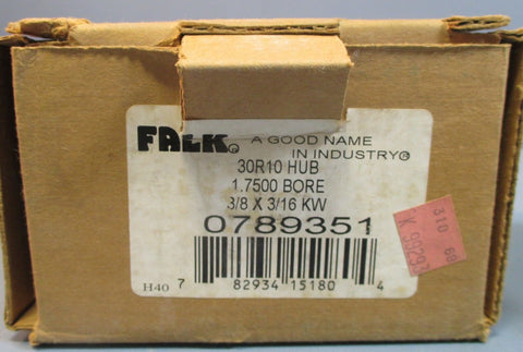 Falk 789351 30R10 Hub 1.750 Bore 3/8 x 3/16 KW Coupler Half NIB