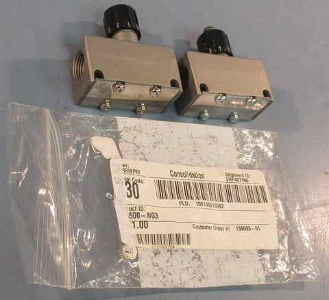 SMC AS3500N03 InLine Speed Controller AS3500 1/4", 3/8" Port Sizes Lot of 2