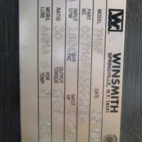 Winsmith 7MSF Gear Reducer 007MSFS33320EK 30:1 Ratio 3.2 HP In 1800 RPM In NOS