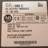 Allen Bradley 1771OBD C Rev. B03 DC Output Module 10  60VDC Series C Used