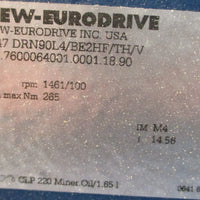 NOS Sew Eurodrive R47 DRN90L4/BE2HF/TH/V Gearmotor w/ BE2B Brake Assembly