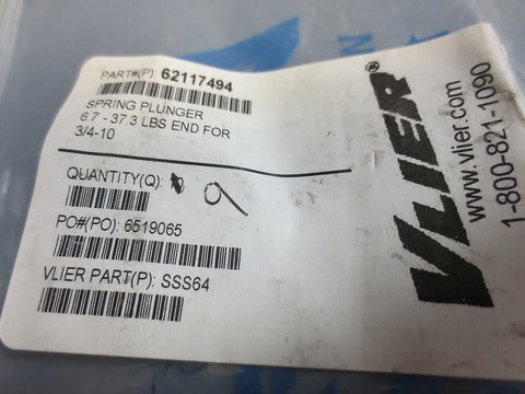 Vlier 62117494 Spring Plunger 3/410 Stainless Steel