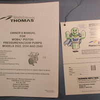 Welch Thomas 2545B01 Piston Dry Vacuum Pump 115V 1.6CFM 50PSI