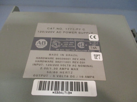 Allen Bradley Power Supply Module 120/220V 1771P7 C