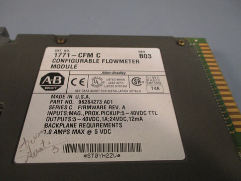 AllenBradley Configurable Flowmeter Module Series C 1771CFM C