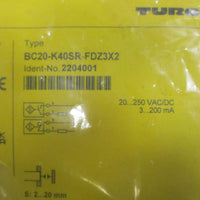 Turck BC20K40SRFDZ3X2 Capacitive Proximity Sensor 20250VAC/DC 3200mA S: 220