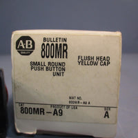 Allen Bradley 800MRA9, Ser A Small Round Push Button Unit Flush Head Yellow Cap