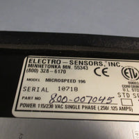 ELECTRO-SENSORS Microspeed Speed Controller 1PH P/N 800-007045 Model# 196