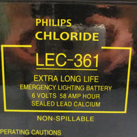Philips Lightguard F100OT Emergency Lighting Unit w/ LEC361 Battery Kit 6V58AH