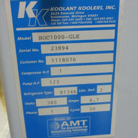 Koolant Koolers HOC1000GLE Chiller Unit 1 HP Cooler, 1/3 HP Pump 1 Ph 380 V