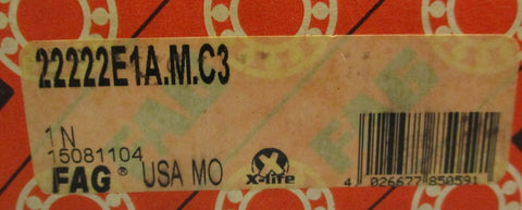 Fag 22222E1A.M.C3 Spherical Roller Bearing 110mm Bore 200mm OD 53mm W