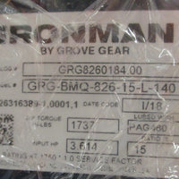 Grove Gear GRG8260184.00 Gear Reducer GRGBMQ82615L140 15:1 11/4" Shaft Dia