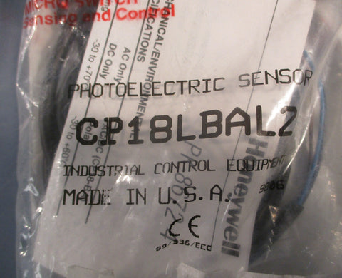 Honeywell CP18LBAL2 18mm Photoelectric Sensor CP18 Series 4m Max Sensing Range