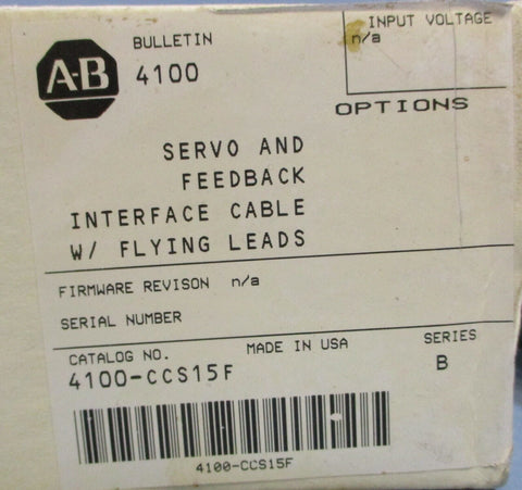 Allen Bradley 4100-CCS15F Ser. B Rev. F Servo & Feedback Interface Cable