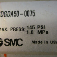 SMC NCDGDA500075 Pneumatic Cylinder 1/2" Stroke 145 PSI 1.0 MPa Max