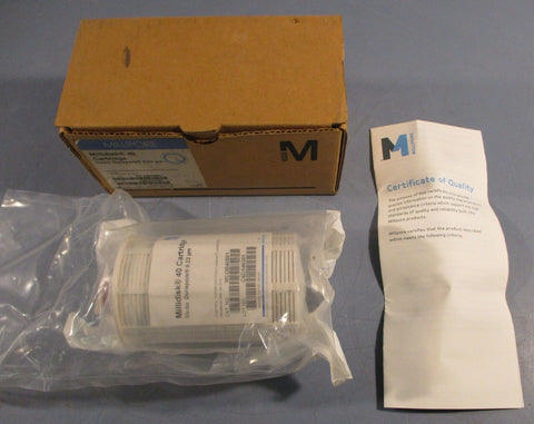 Millipore MCGB40S01 Filter Cartridge Hydrophobic 40 Stack 0.22 UM Pore Size