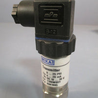 WIKA PRESSURE TRANSMITTER 0 to 25 PSI S10 8341995