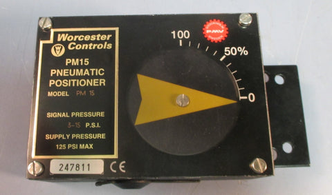 Worcester Controls PM15 Pneumatic Positioner 1/4" NPT, 3-15 PSI Signal