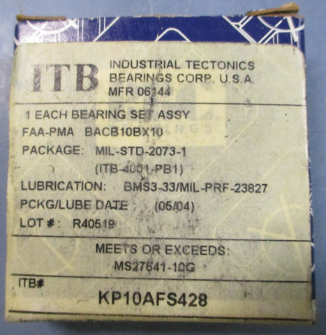 ITB Industrial Tectonics KP10AFS428 Control Bearing 5/8" ID 13/8" OD 0.406" W