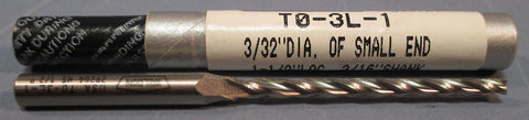 Weldon .5° Tapered End Mills T03L1 0.090" DIA 3/16" SHK 11/2" LOC USA