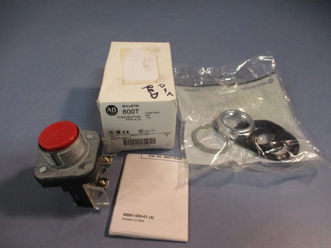 Allen Bradley Push Button Switch Type 4, 13 Flush Red Series T 800TA6D1