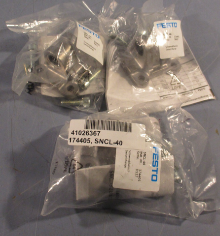 LOT OF (3) FESTO SWIVEL CLEVIS FLANGES EARRING MOUNTING SNCL-40 / 174405