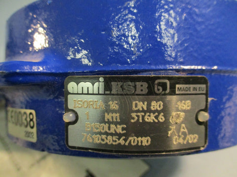 Amri KSB Steel Wafer Butterfly Valve Isoria 16 3T6K6 3" 240LB CS Body, Manual