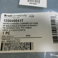BradConnecivity 1200490417 Micro-Change Cordset 4P Male 1M Teal NEW LOT OF 5