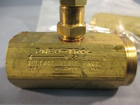 Lot of 2 Deltrol N25B - 3/8" NPTF, Brass, Needle Valve