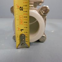 AT Controls 1" 55TH0100XXX 3 Piece Air Operated Manual Ball Valve