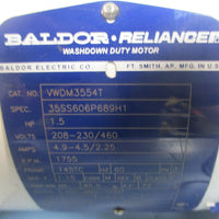 Baldor Reliance VWDM3554T Washdown Duty Motor 35SS606P689H1 1.5HP 7/8" Shaft Dia