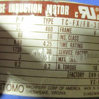 Sumitomo SMCyclo LHYMS34C145YY2B305 Gearmotor 305:1 Ratio 3HP 5.74RPM NOS