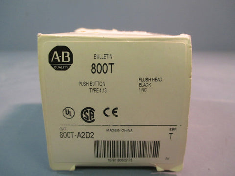 Allen Bradley Black Push Button Series T 800TA2D2