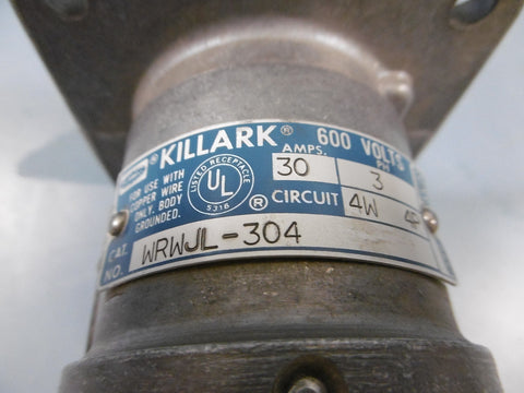 Killark WRWJL304 30A Amp 600V 3ph 4w 4p Arktite Receptacle